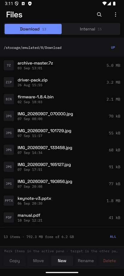 Files for Android browsing a folder